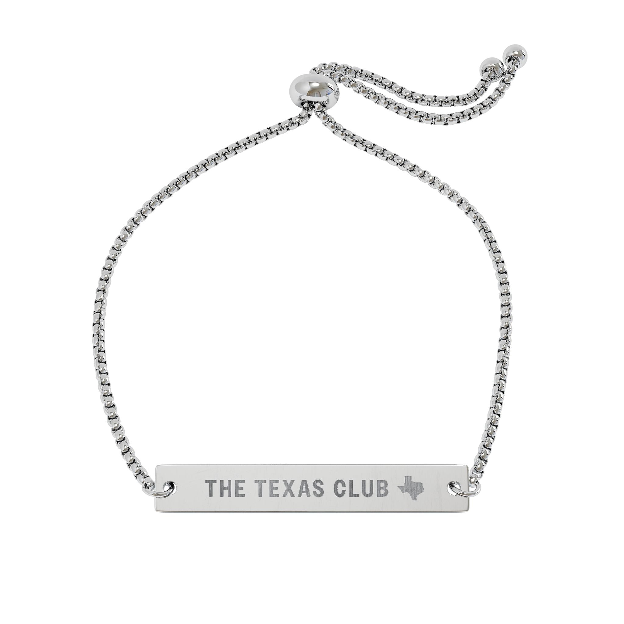 The Texas Club Engravable Bar Adjustable Bracelet