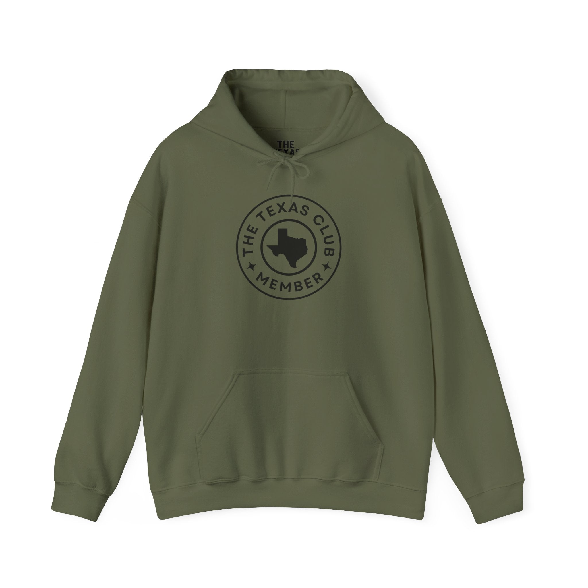 The Texas Club Men's Circle Logo Black Font Hoodie