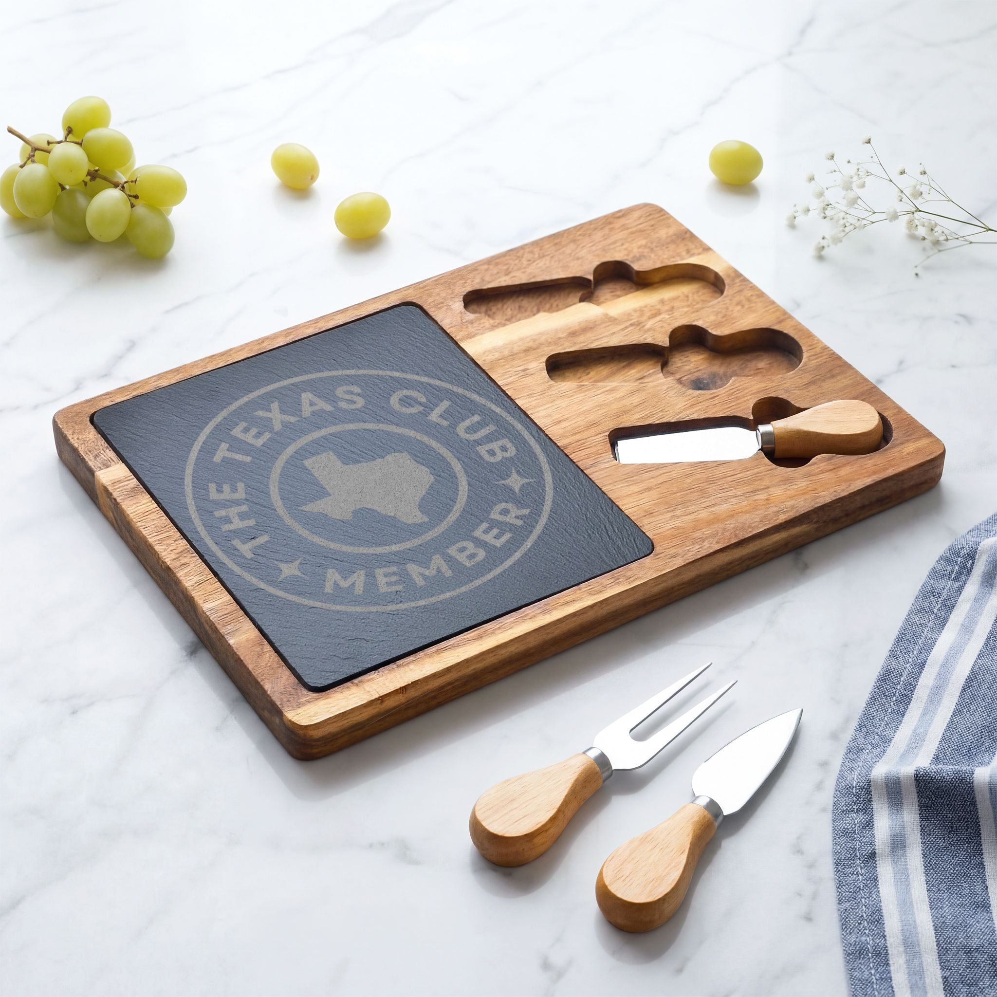 The Texas Club Engraved Charcuterie Board
