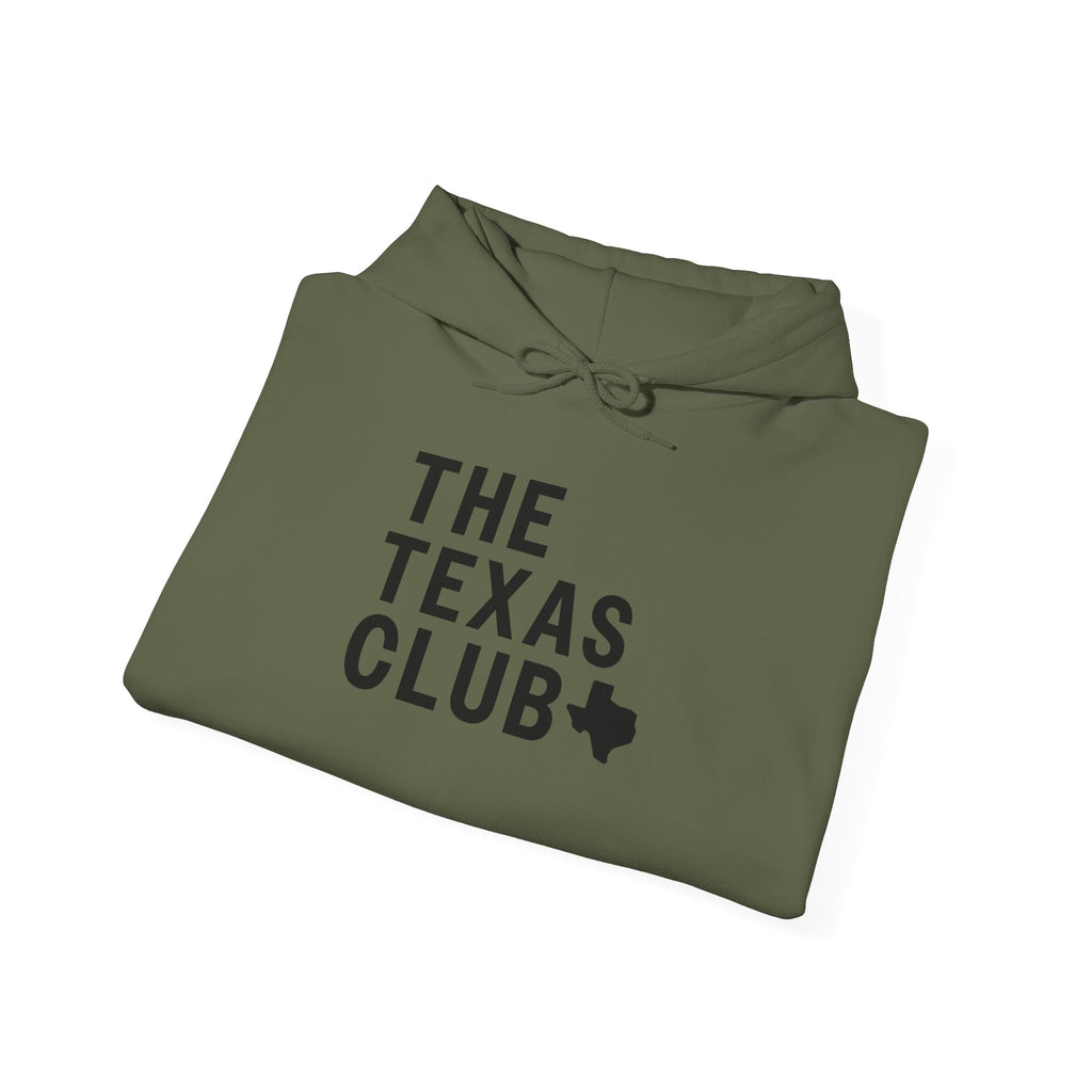 The Texas Club Men's Official Logo Black Font Hoodie