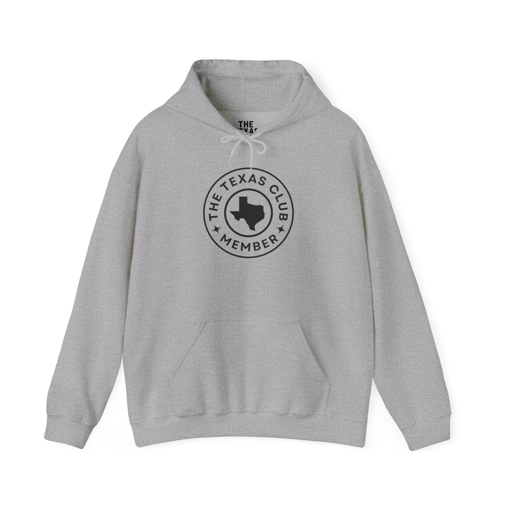 The Texas Club Men's Circle Logo Black Font Hoodie