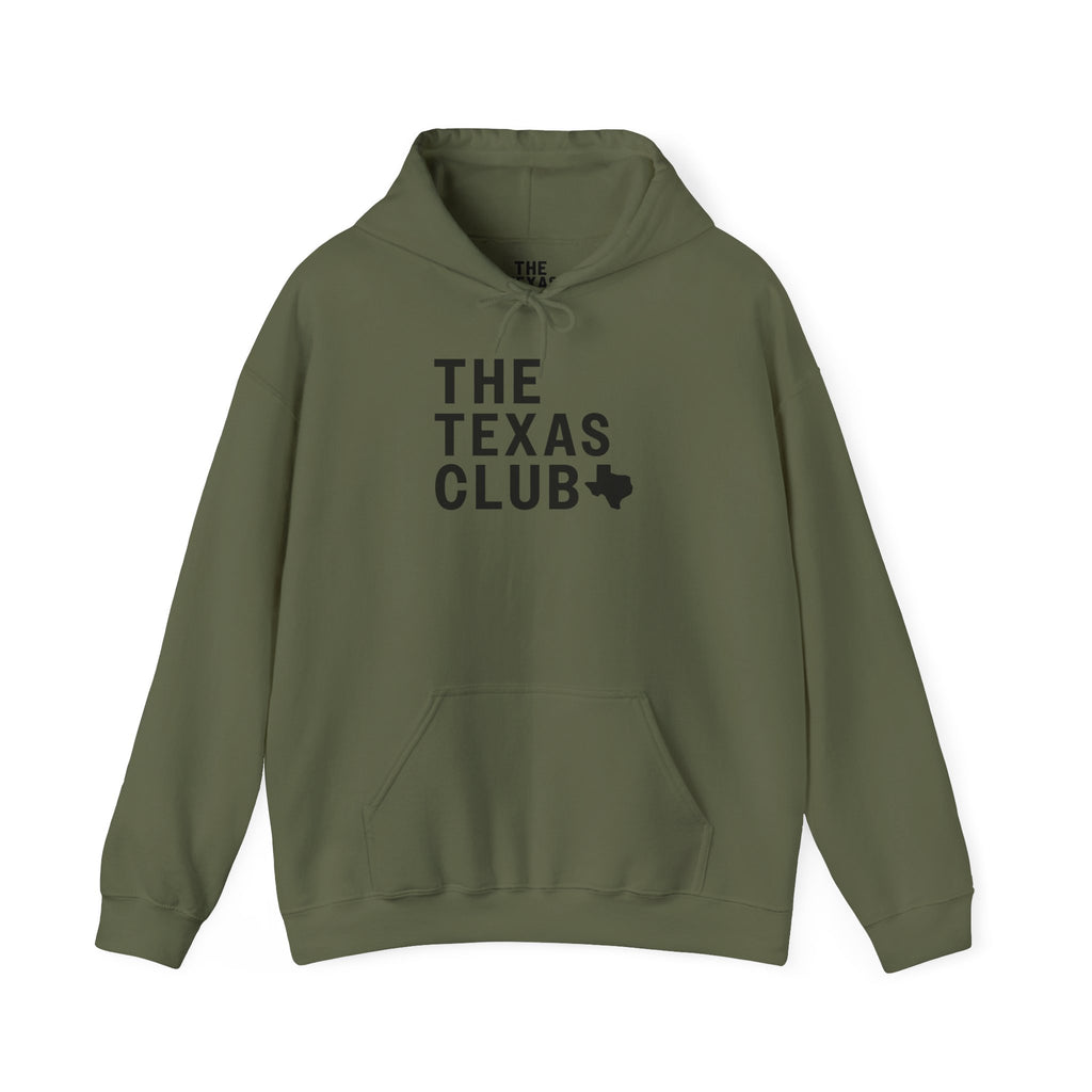 The Texas Club Men's Official Logo Black Font Hoodie