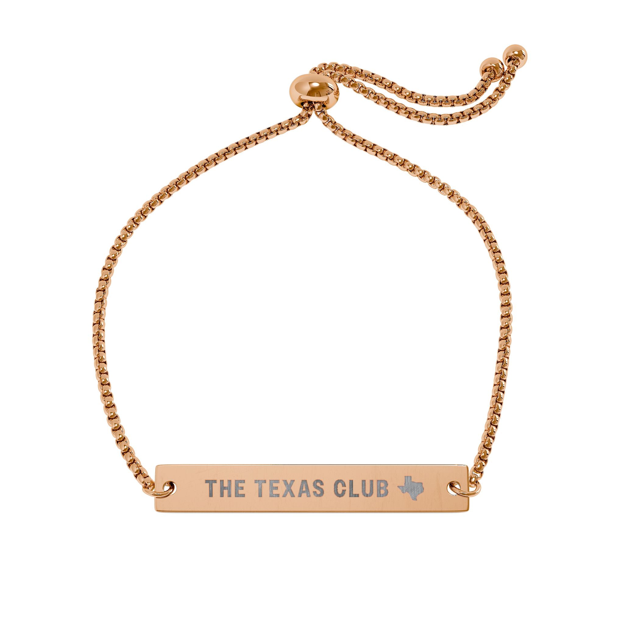The Texas Club Engravable Bar Adjustable Bracelet
