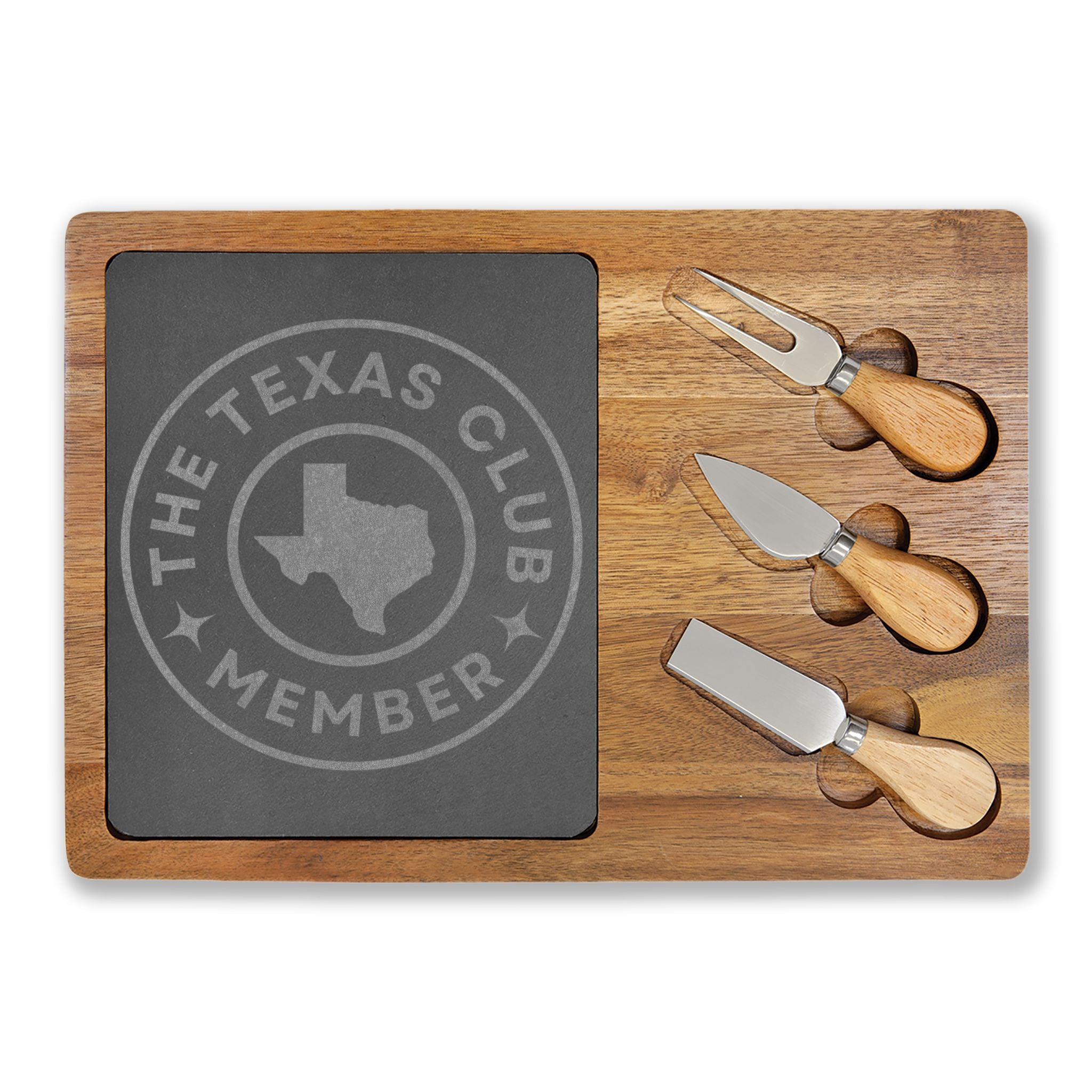 The Texas Club Engraved Charcuterie Board